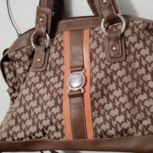 New York & Company Brown and Orange Patterned Tote